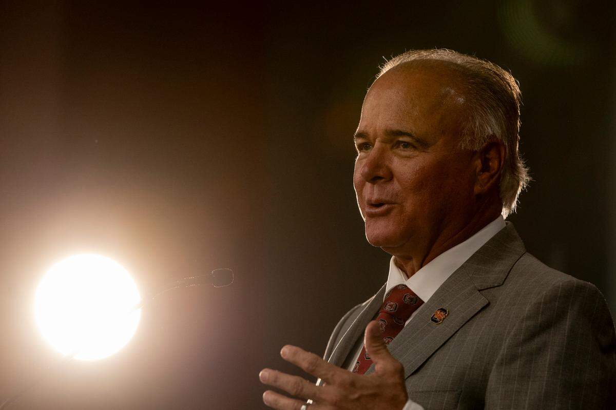 University of South Carolina’s new baseball coach, Paul Mainieri, speaks to members of the media on Thursday, June 13, 2024.