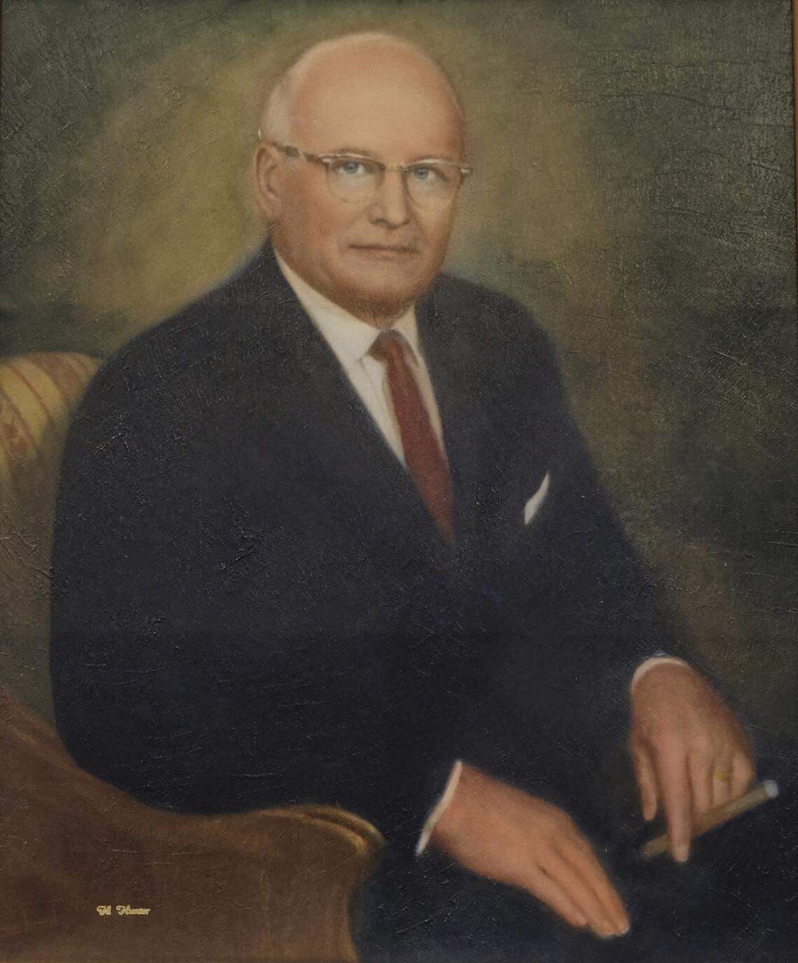 A portrait of Randolph “Buster” Murdaugh Jr., Solicitor for the 14th Circuit 1940-87 which hangs in the General Sessions Courtroom A in Hampton, SC.