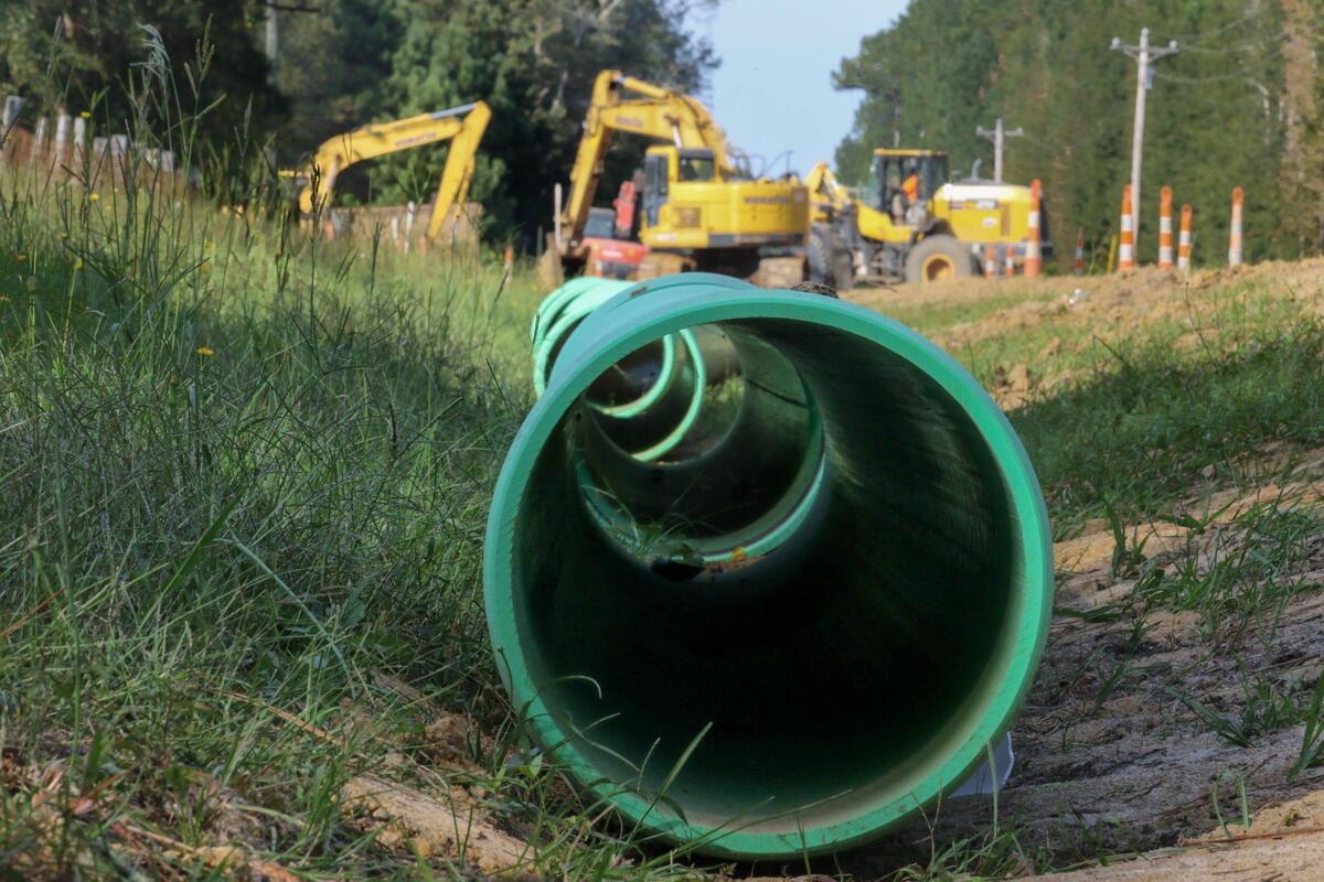 Sewer line is being laid along Congaree Road in Lower Richland County. Broadband internet will be also be installed in the area.