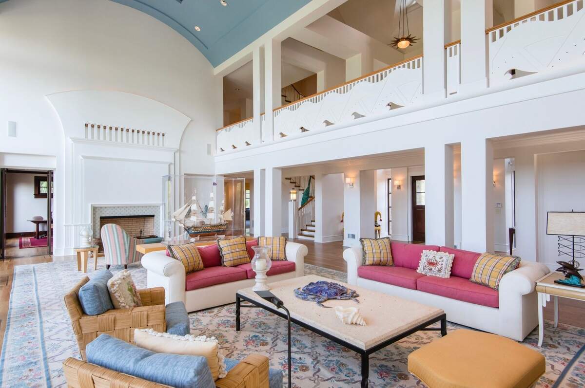 The main room in a $21 million home for sale on Kiawah Island.