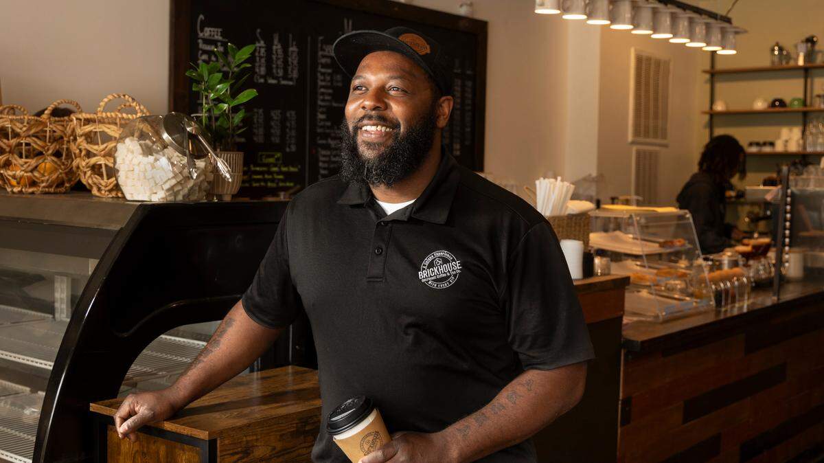 Akera Sellers of Brickhouse Gourmet Coffee and Tea in West Columbia.