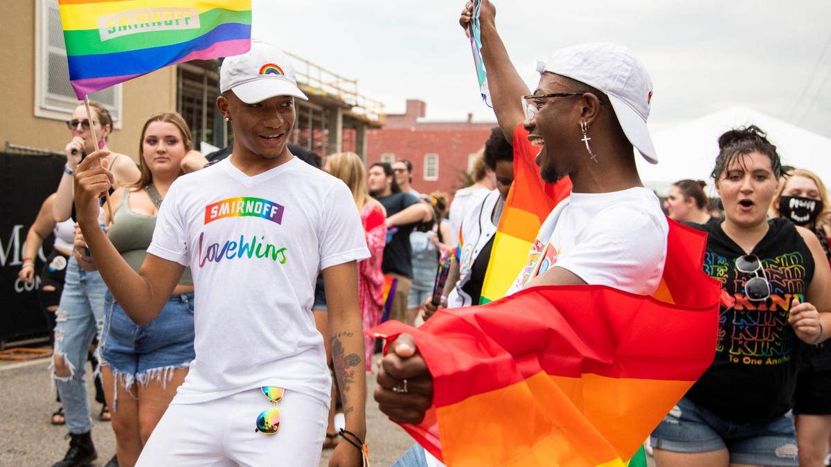Famously Hot South Carolina Pride returns to Columbia this week for four days of celebrating the LGBTQ+ community. Above, Xakwon Harris and Ben Jackson dance at OutFest in Columbia, South Carolina on Saturday, June 6, 2021.