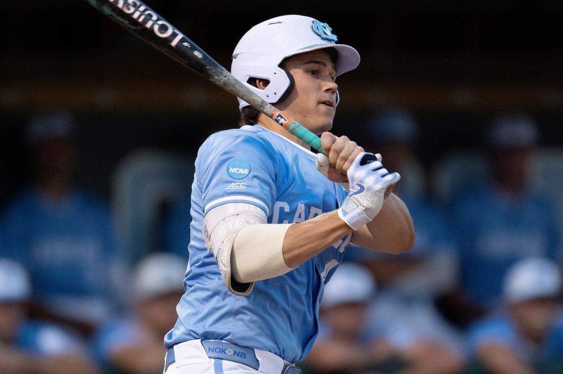 North Carolina Tar Heels catcher Luke Stevenson. Jeffrey Camarati-USA TODAY Sports