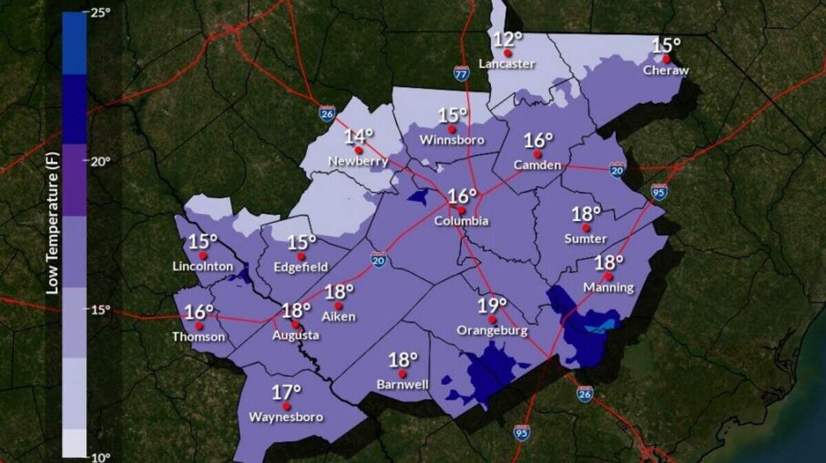 Freezing cold temperatures in Columbia, SC weather forecast | The State