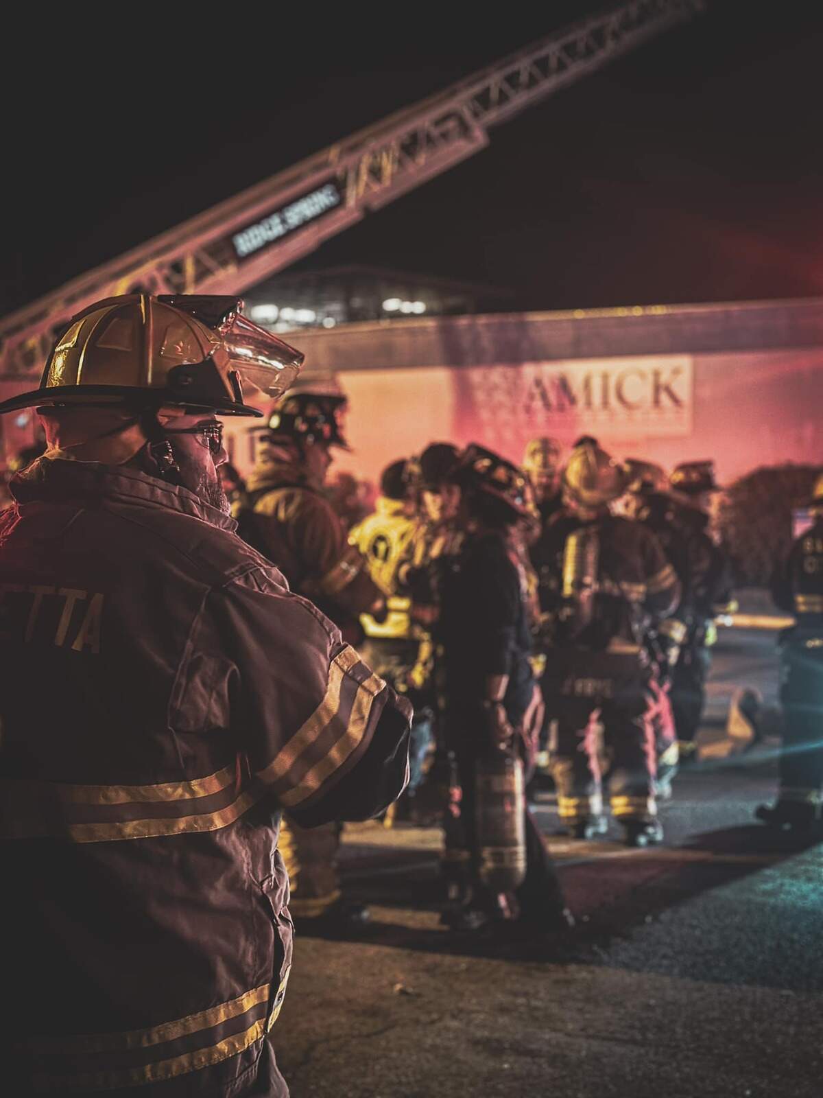 Firefighters respond to a fire at Amick Farms in Batesburg.
