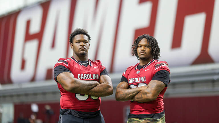 Harris twins lean on each other in first preseason camp with Gamecocks
