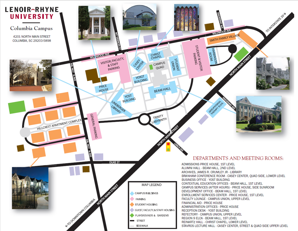 A campus map of the former Lutheran Theological Southern Seminary
