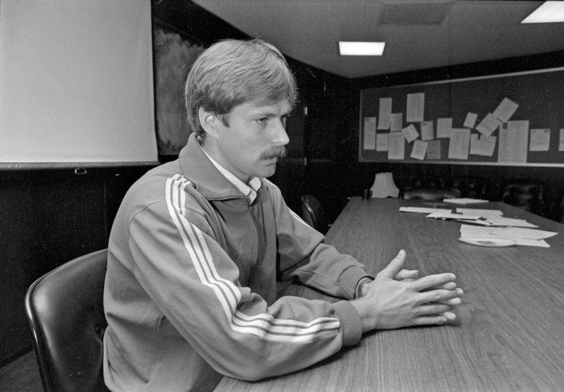 From 1978: Mark Berson, new soccer coach for the University of South Carolina, during an interview at the Rex Enright Center on campus.