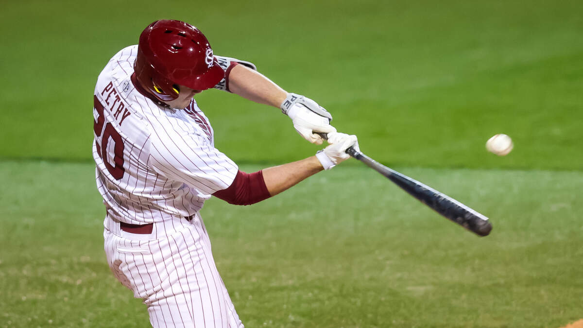 South Carolina Gamecocks right fielder Ethan Petry against the Morehead State Eagles during their game at Founders Park on March, 7, 2025.