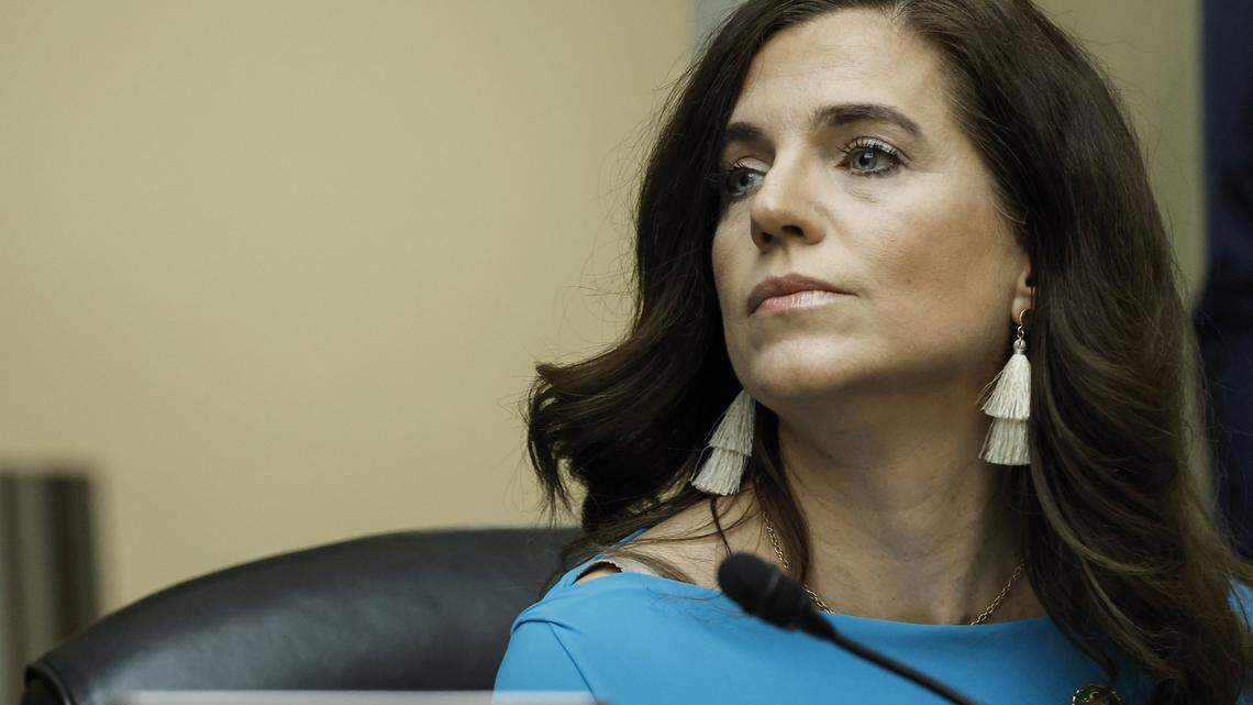 Rep. Nancy Mace, R-Daniel Island, listens during a House Oversight and Reform Committee hearing in the Rayburn House Office Building on Feb. 1, 2023 in Washington, D.C. (Anna Moneymaker/Getty Images/TNS)