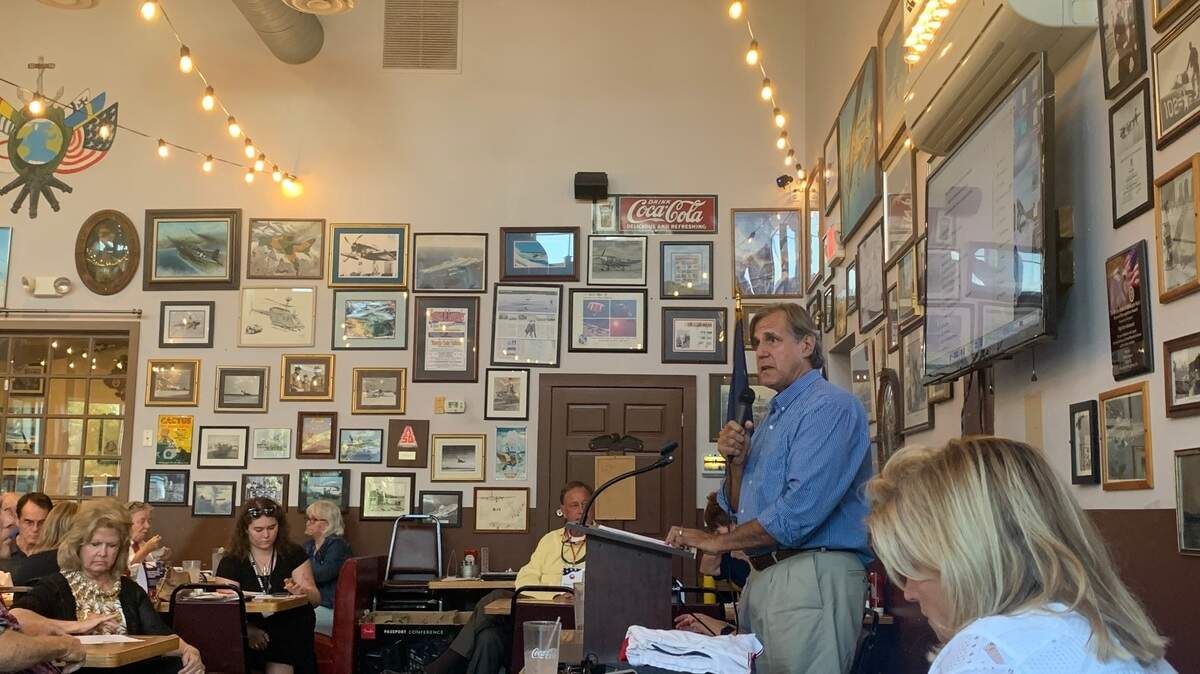 Lexington County GOP First Vice Chairman Mark Weber speaks about recent developments about the dysfunction within the county’s Republican Party at the Flight Deck Restaurant in Lexington on Monday, Sept. 11, 2023.