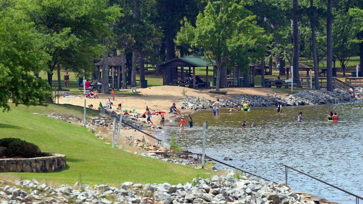 The Lake Murray beach on the Lexington side of the dam