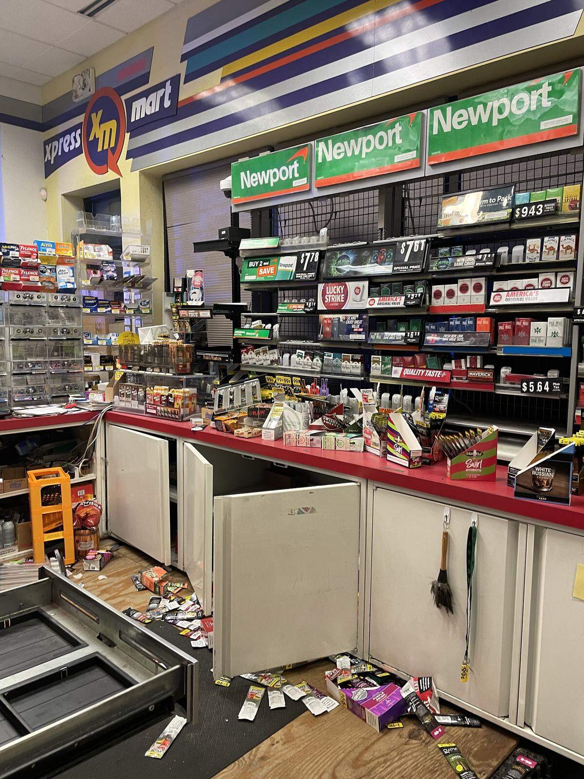A convenience store owned by a man charged with murder was vandalized, the Richland County Sheriff’s Department said.