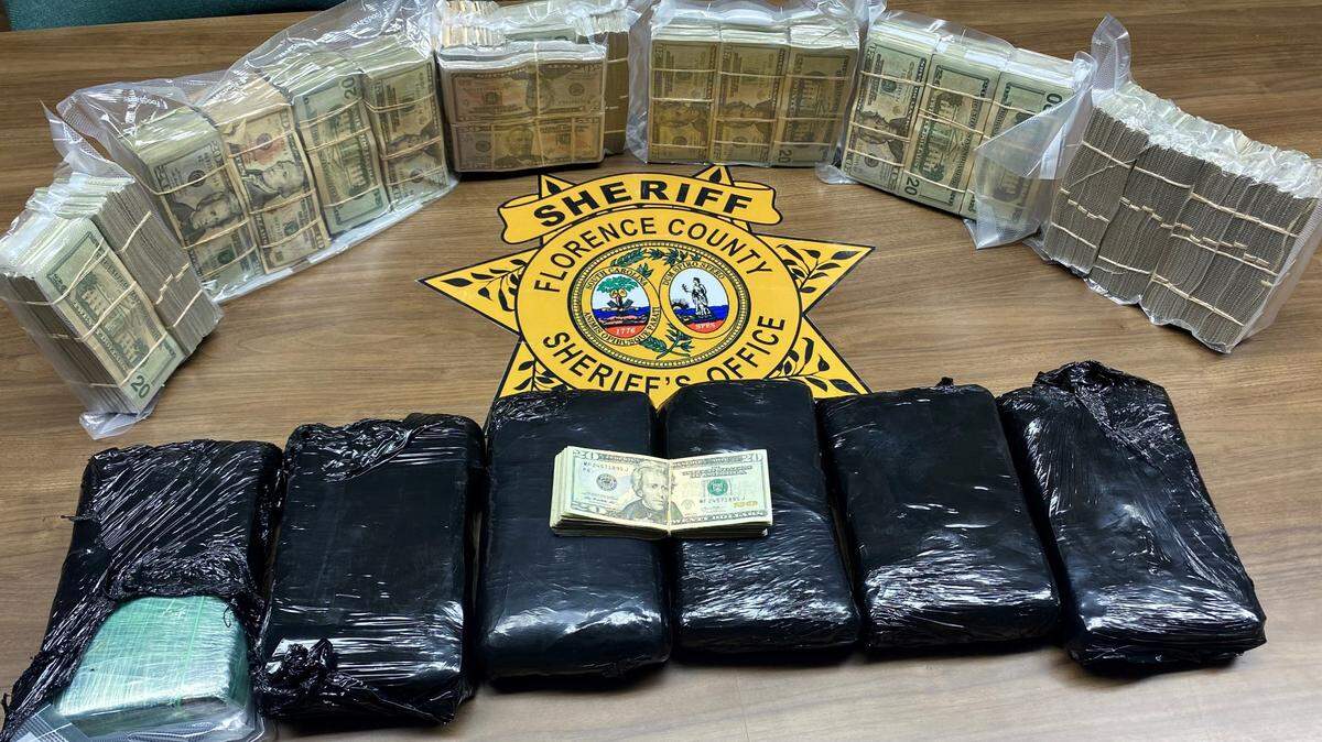 Drugs and money were confiscated during a traffic stop.