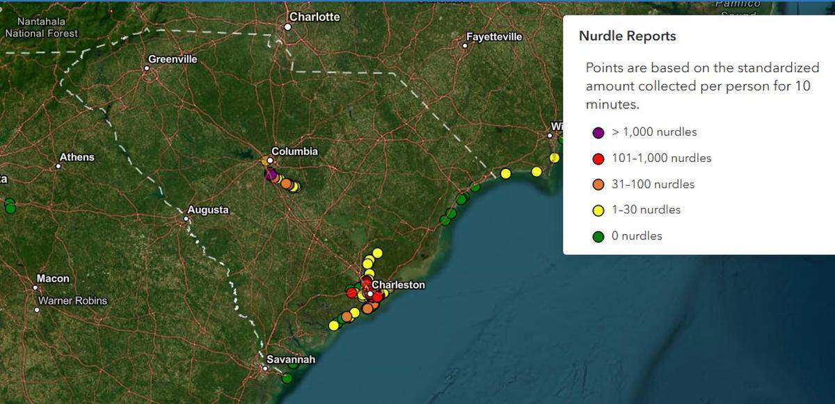 Nurdles, tiny plastic pellets with potentially hazardous effects, are being found in waterways in South Carolina.