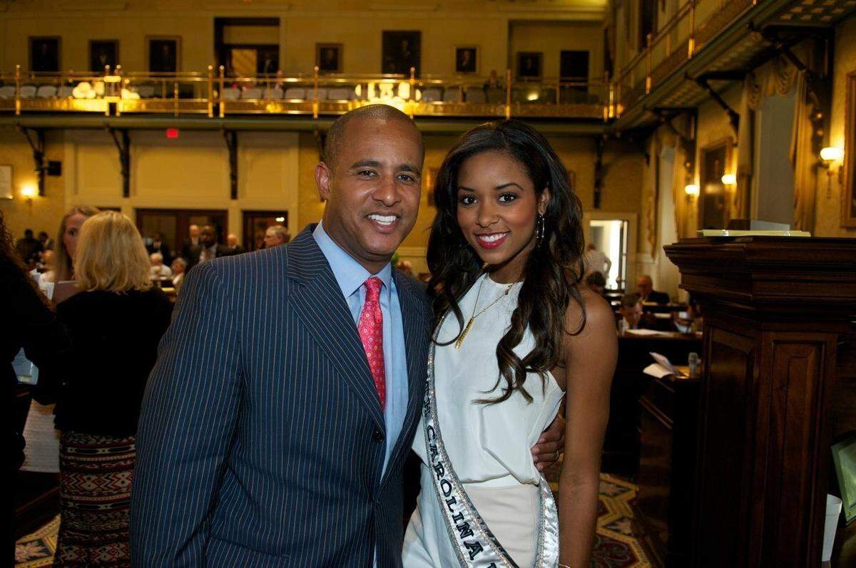 Miss S.C. USA Megan Pinckney and Rep. Todd Rutherford in 2013.