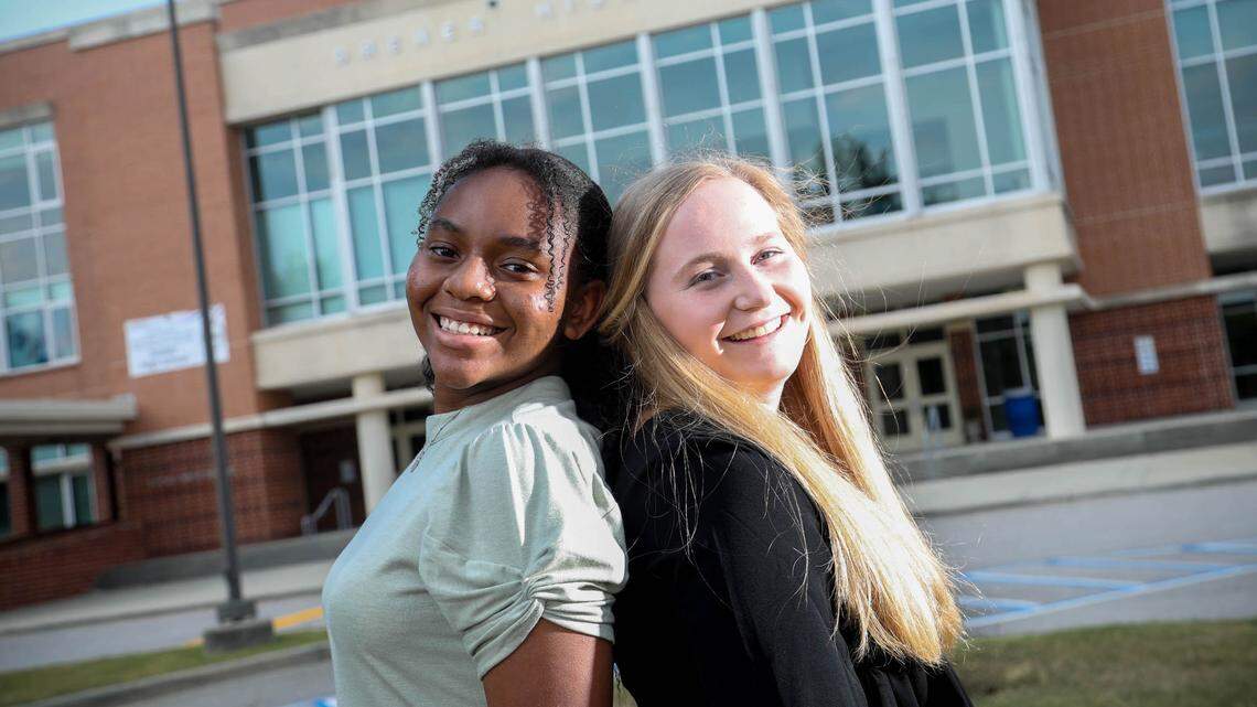 Eliana Pinckney, left, and Addy Lee are best friends and graduates from Dreher High School.