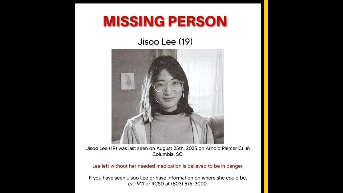 Jisoo Lee, 19, has been reported missing. If you have any information, call 911 or the Richland County Sheriff’s Department at 803-576-3000.