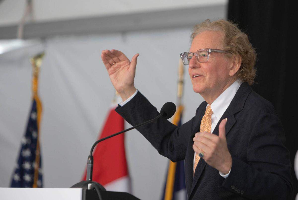 Anthony von Mandl, CEO and Founder of Mark Anthony Brewing speaks during a grand opening celebration at Mark Anthony Brewing in Columbia on Thursday, May 12, 2022.