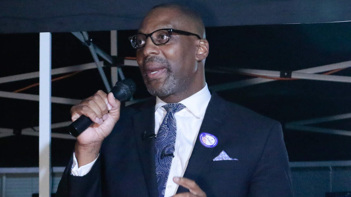 Byron Gipson thanks supporters at a campaign rally after the primary election. Gipson defeated Richland County solicitor Dan Johnson.6/12/18