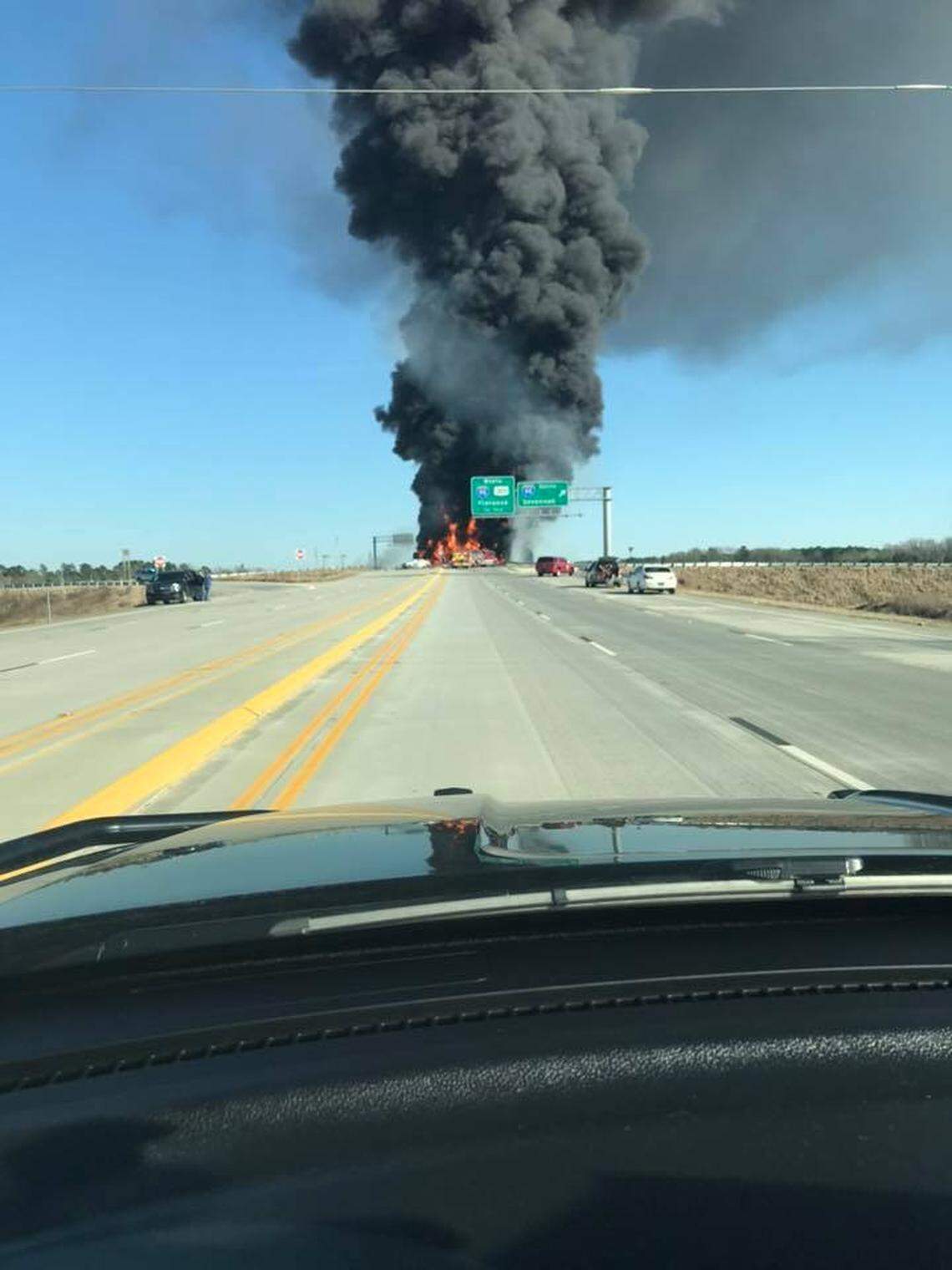 One person was killed in a fiery wreck over I-95 Thursday.