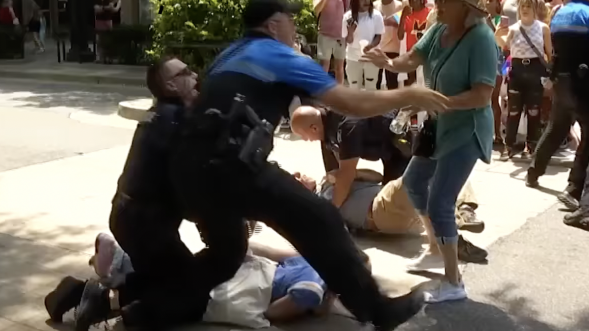 Police arrested six people after a pro-abortion rally in Greenville, SC, June 25, 2022.