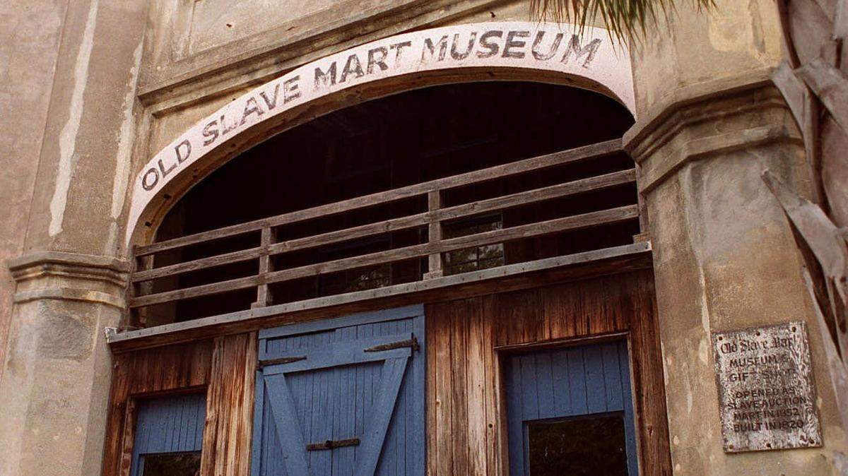 FILE - The entrance to the Slave Market and Museum in Charleston, South Carolina. More slaves passed through the port of Charleston than anywhere else in America.