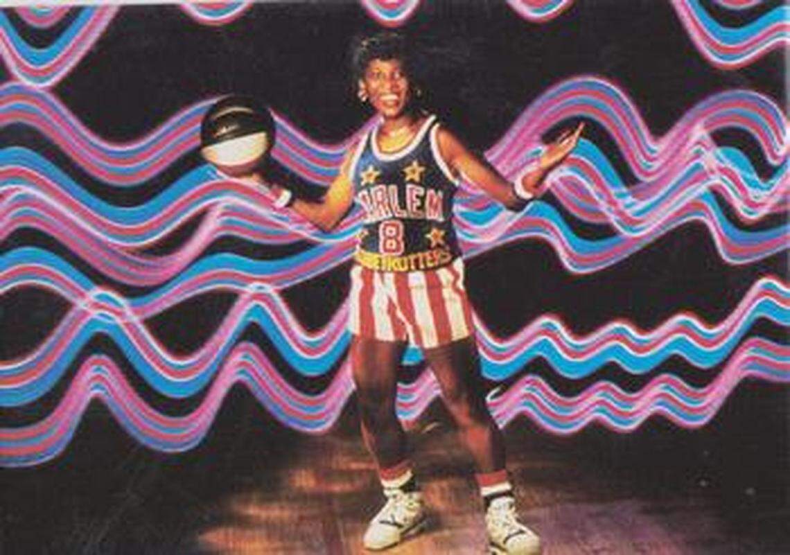 South Carolina women’s basketball assistant coach Jolette Law during her days as a Harlem Globetrotter.