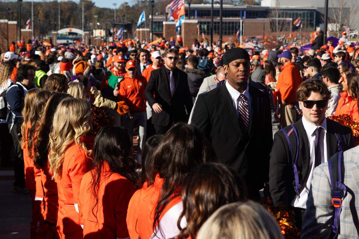 Clemson enters the stadium before playing South Carolina on Saturday, November 30, 2024.