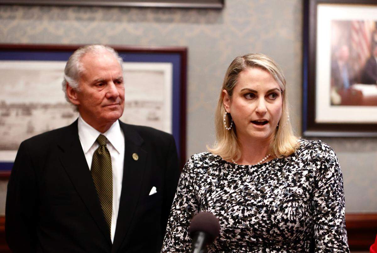 Gov. Henry McMaster on Tuesday, Feb. 22, 2022, announces his selection of Eden Hendrick to lead South Carolina’s Department of Juvenile Justice.