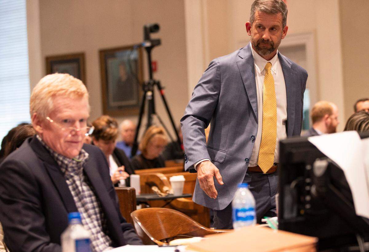 Mark Tinsley, Allendale-based personal injury attorney takes the stand in Alex Murdaugh’s trial for murder at the Colleton County Courthouse on Thursday, Feb. 9, 2023. Andrew J. Whitaker/The Post and Courier/Pool