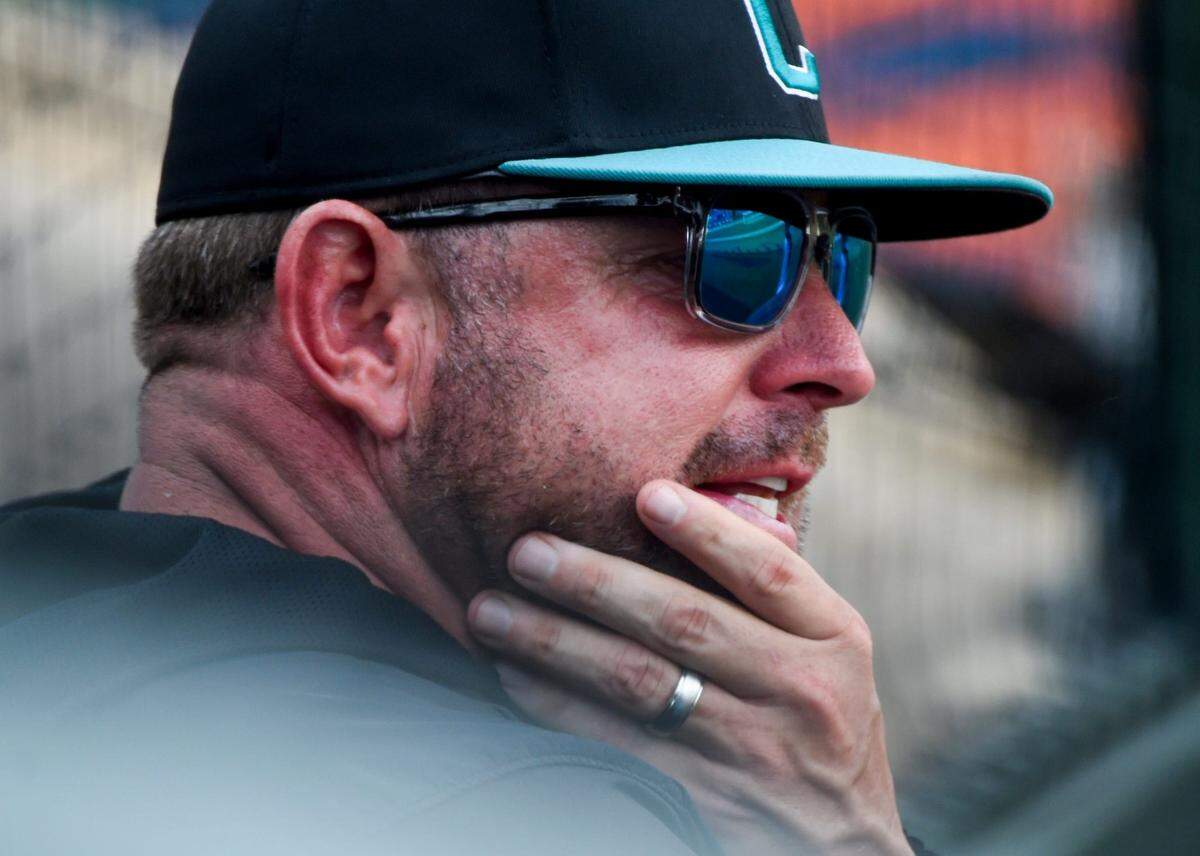 Coastal Carolina coach Kevin Schnall against Auburn during game two of the NCAA Baseball Super Regonal at Plainsman Park in Auburn, Ala., on Friday June 6, 2025.