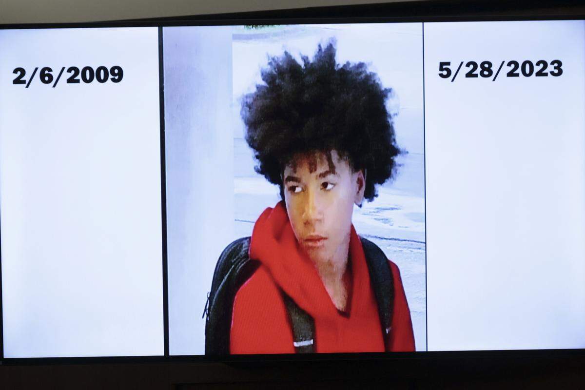 Cyrus Carmack-Belton in an image shown in court during the trial of Rick Chow on Monday, June 1, 2026.