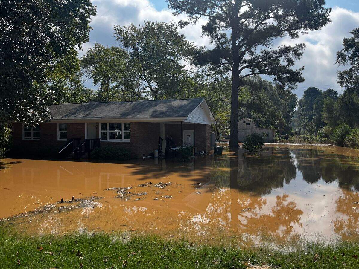 Flooding in Cayce’s Riverland Park neighborhood on Sept. 30, 2024