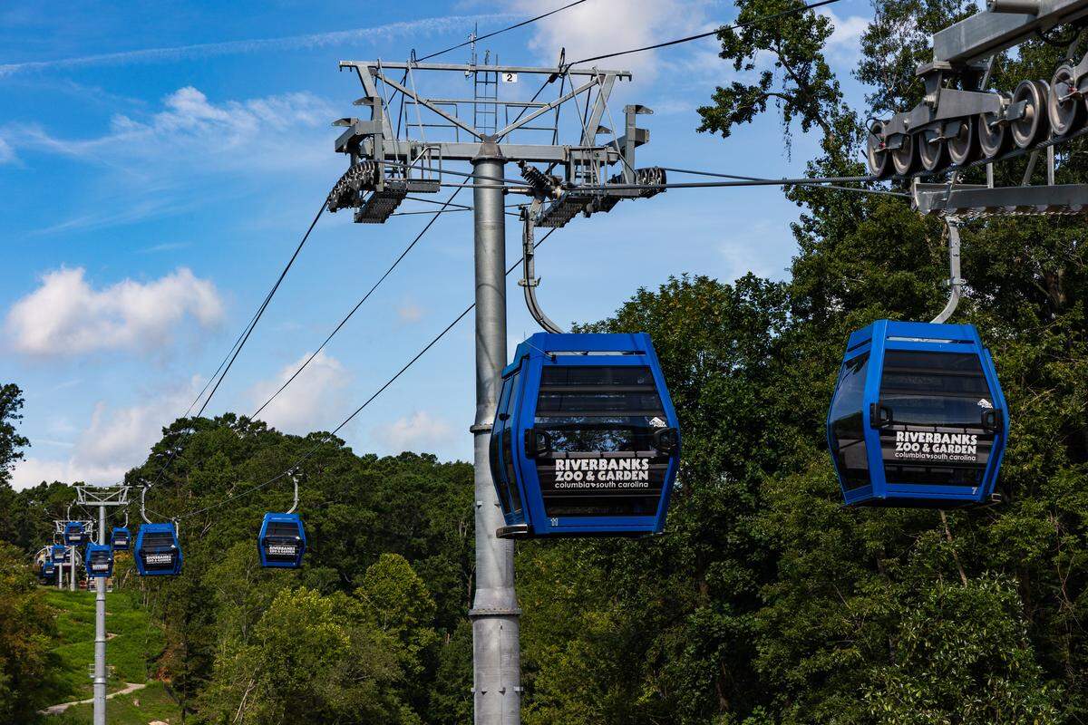 New gondolas are nearly ready to take visitors from one side of the Riverbanks Zoo & Garden to the other on Wednesday, August 13, 2025. The zoo hopes to open the means of conveyance and attraction on Labor Day weekend.