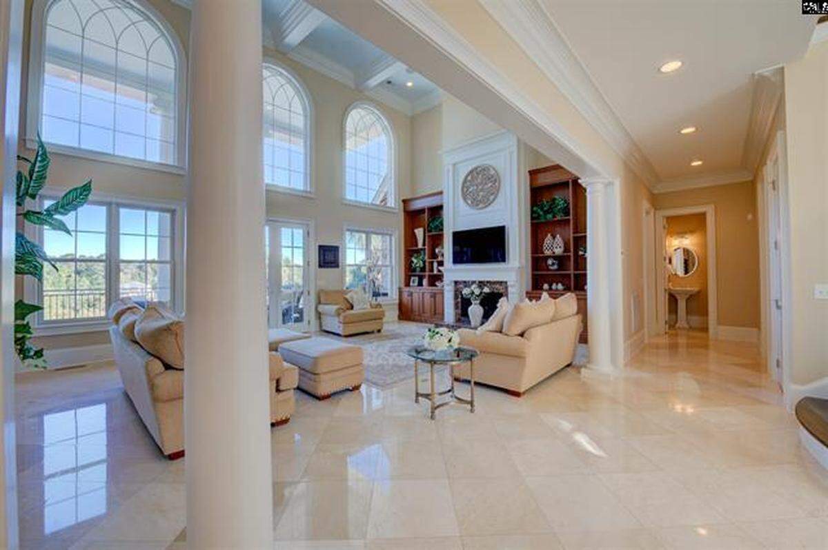 The living room area inside Woodcreek Estate