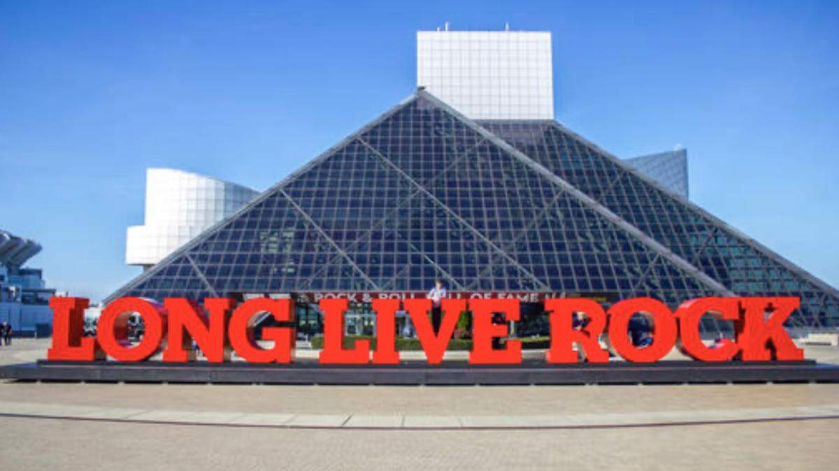 This photo provided by Rock & Roll Hall of Fame shows the new “Long Live Rock” sign outside the Rock and Roll Hall of Fame in Cleveland. The outdoor sign will be formally dedicated Thursday, Nov. 10, 2016 as officials share details of a multimillion-dollar redesign expected to include the Hall of Fame and main exhibit spaces.