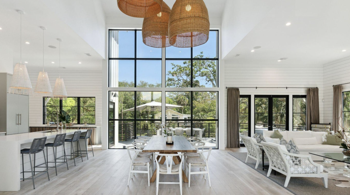 The downstairs is open, which the real estate company says makes the house perfect for entertaining.