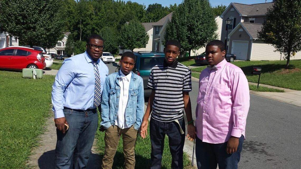 Israel Mukuamu and his three brothers. From left to right, Sergio, Emmanuel, Israel, Joseph