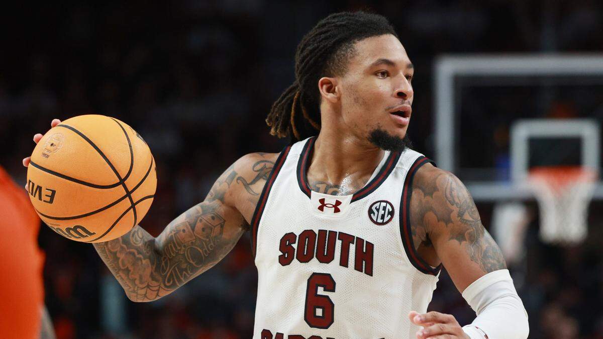 South Carolina Guard Jamarii Thomas (6) plays Clemson at Colonial Life Arena on Tuesday, December 17, 2024.