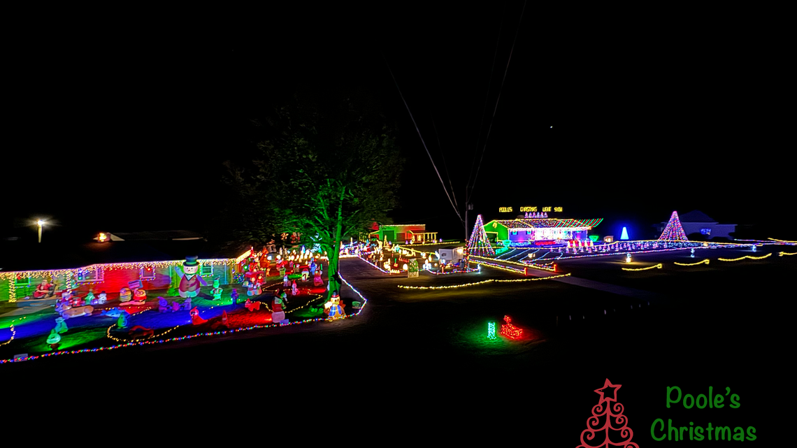 Poole’s Light Show in Enoree has 80,000 lights.