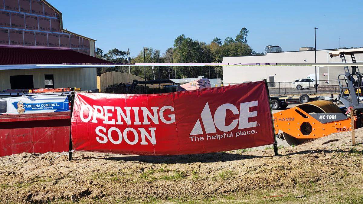 A new Ace Hardware store is under construction at Two Notch Road and Spears Creek Church Road beside the new Food Lion in Elgin, SC near northeast Columbia.