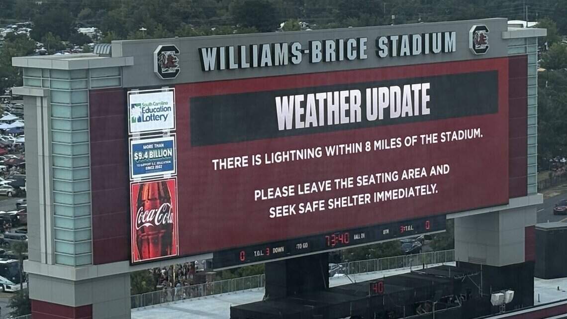 New kickoff time set after weather delay for South Carolina vs Mississippi State game