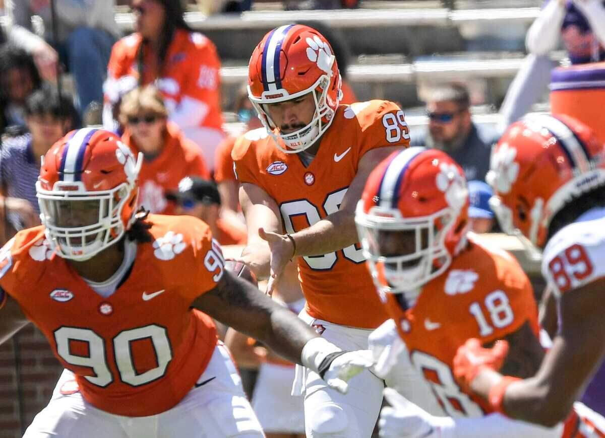 Clemson punter Jack Smith (89) during the Spring football game in Clemson, S.C. Saturday, April 6, 2024.