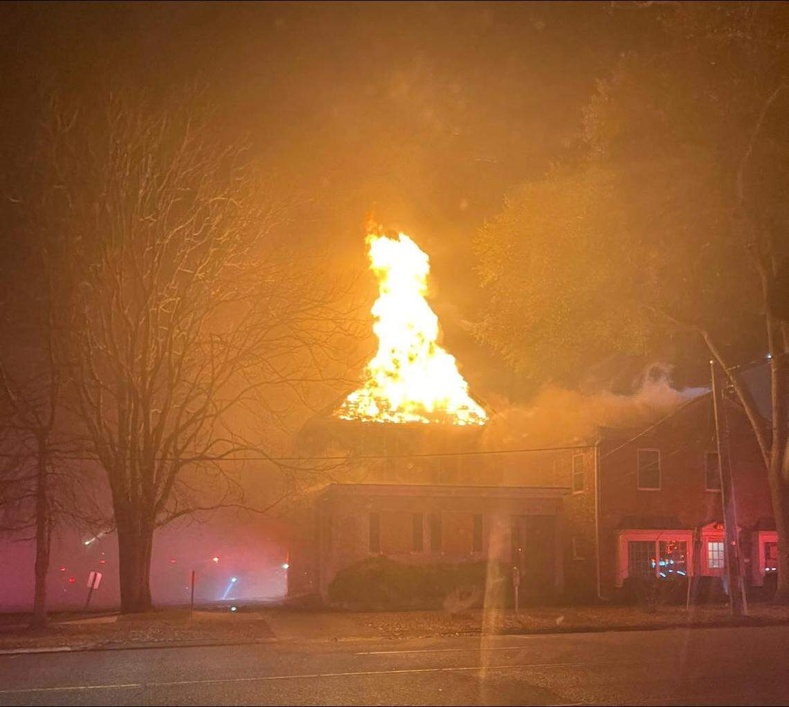 The Columbia Fire Department responds to a burning building.