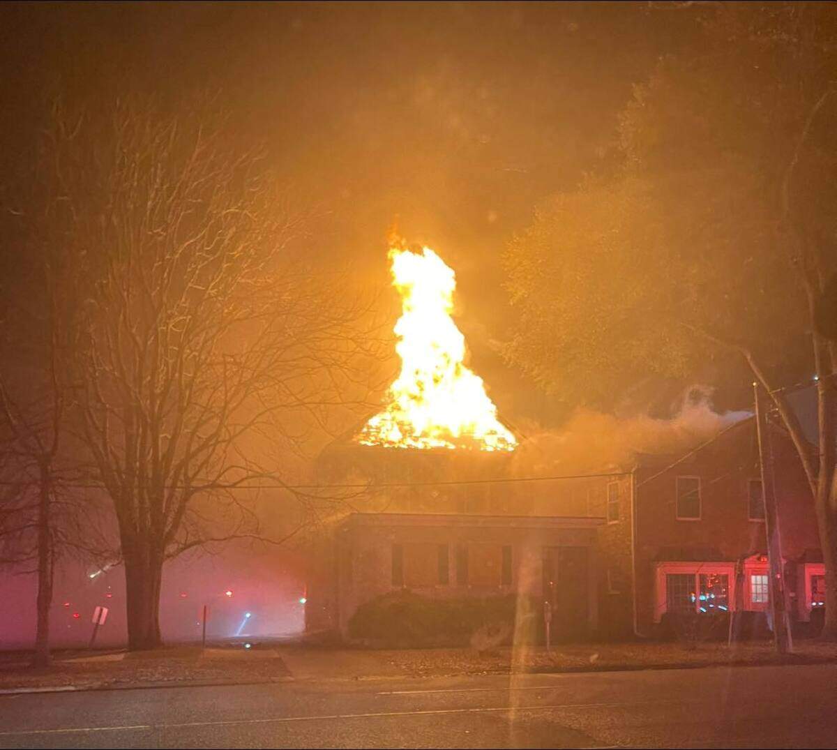 The Columbia Fire Department responds to a burning building.