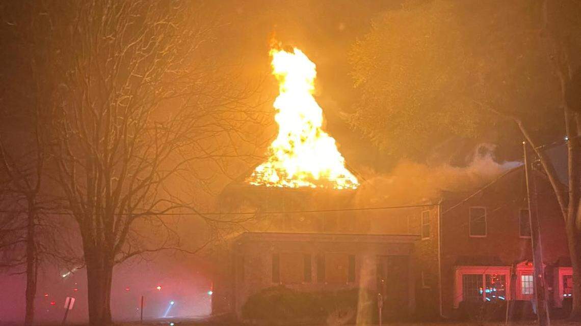 The Columbia Fire Department responds to a burning building.
