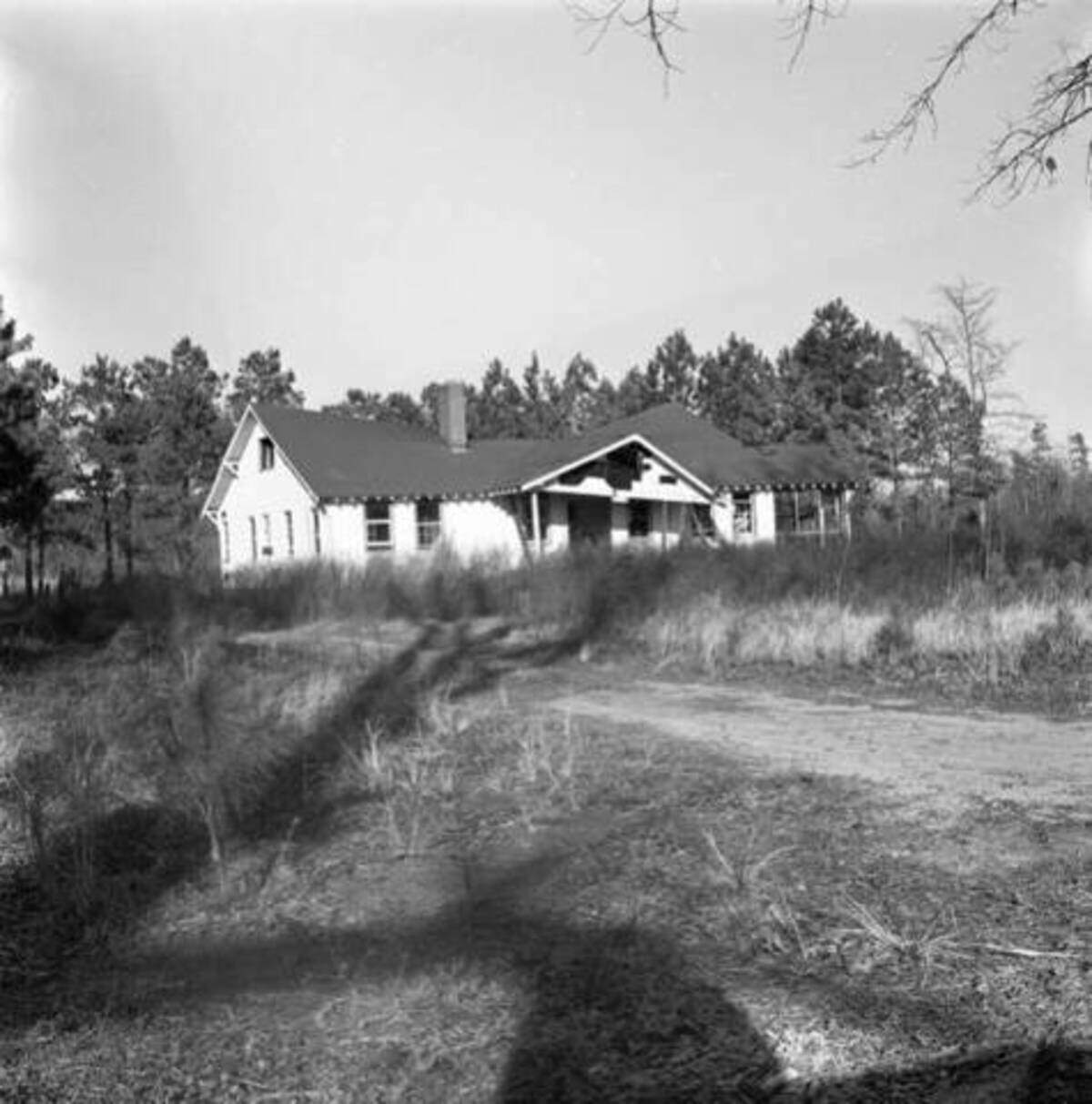 The damage to the Gregg family home after a nuclear bomb was accidentally dropped on their property.