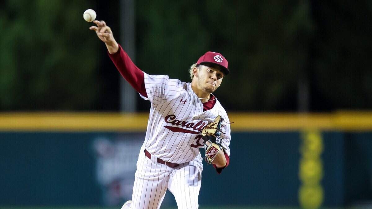 South Carolina pitcher Noah Hall (33)