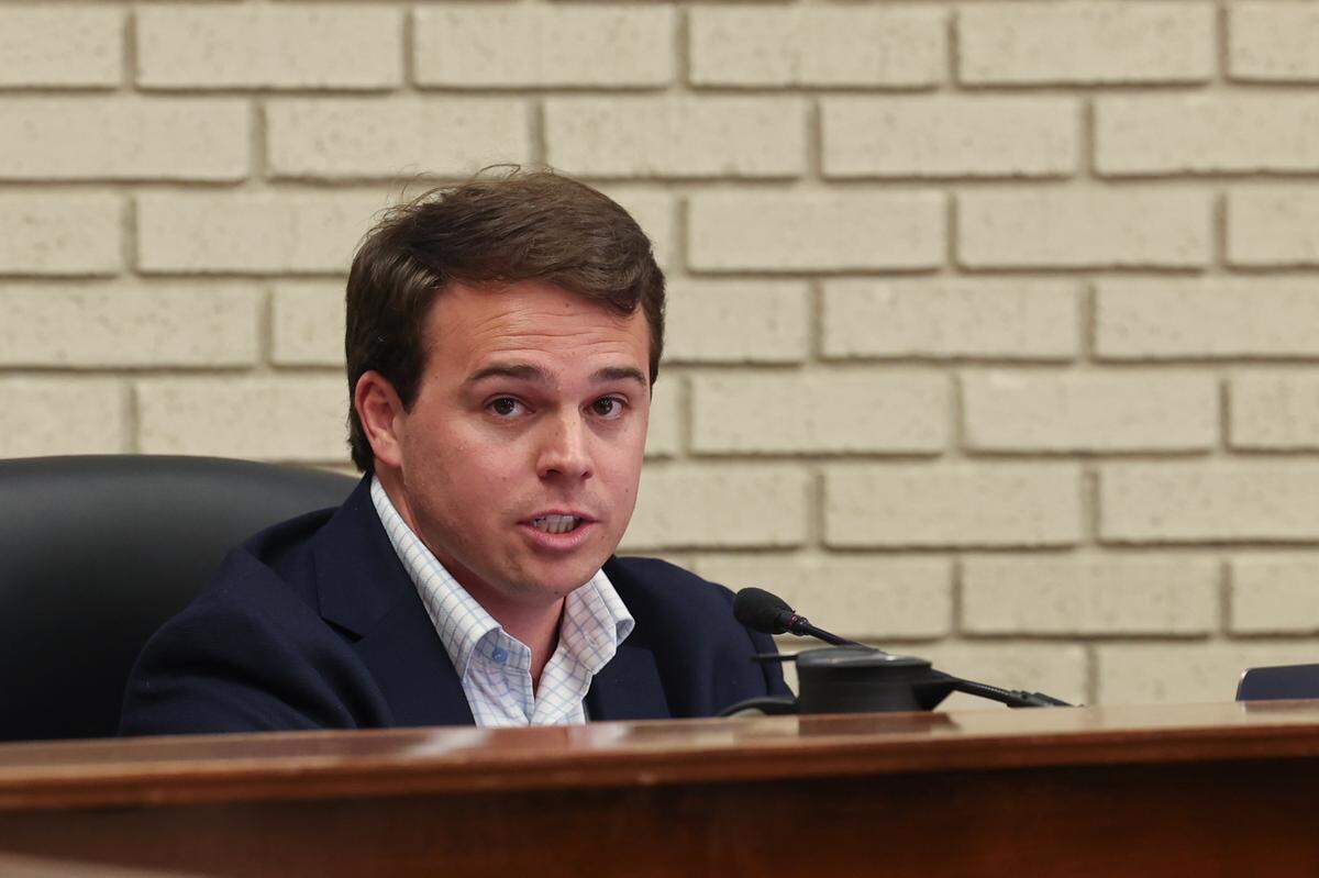 Cayce Councilman Hunter Sox during a meeting of the Cayce City Council on Wednesday, May, 21, 2025.